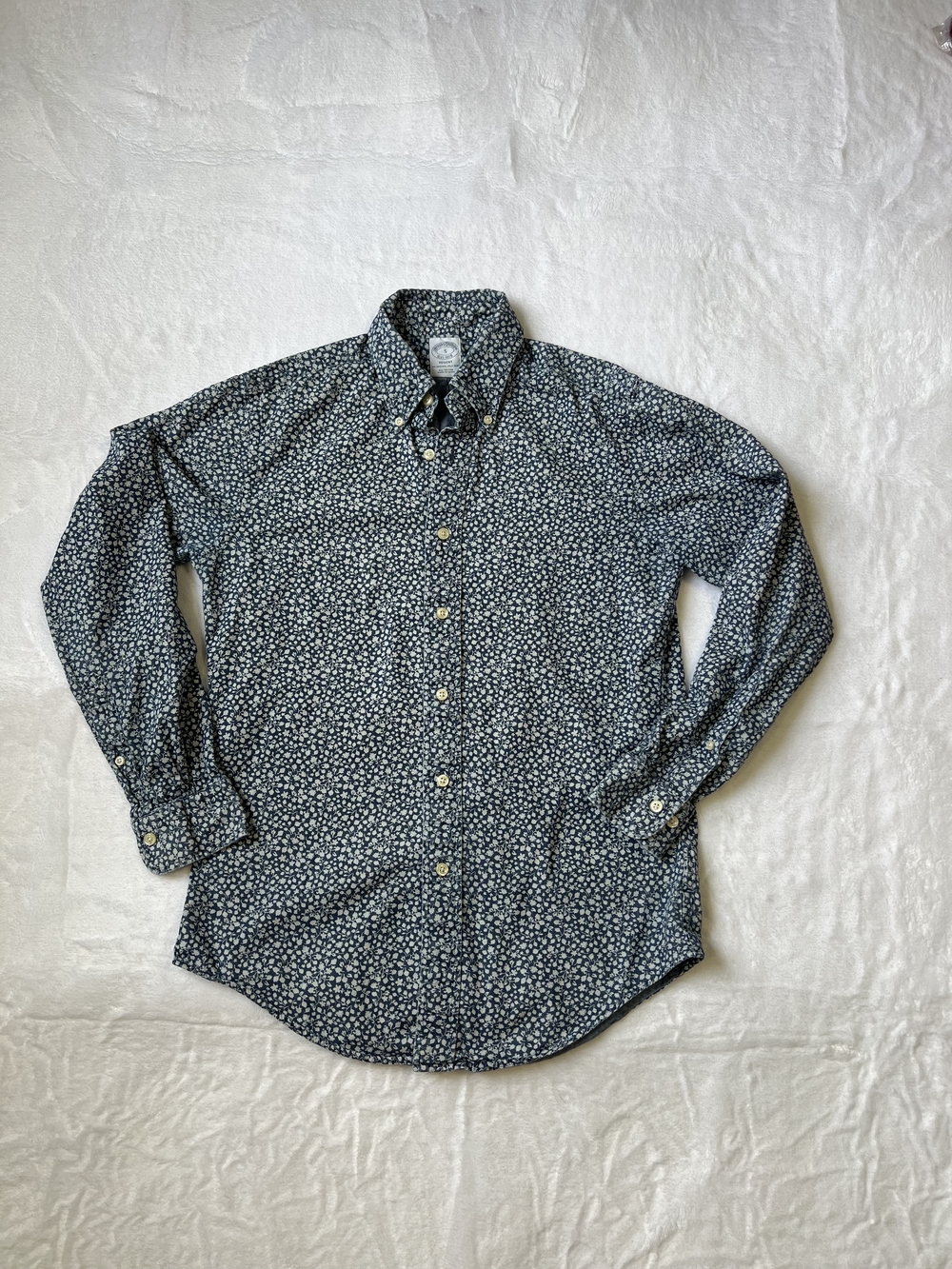 Brooks Brothers Navy Blue Floral Print Button-Down Shirt